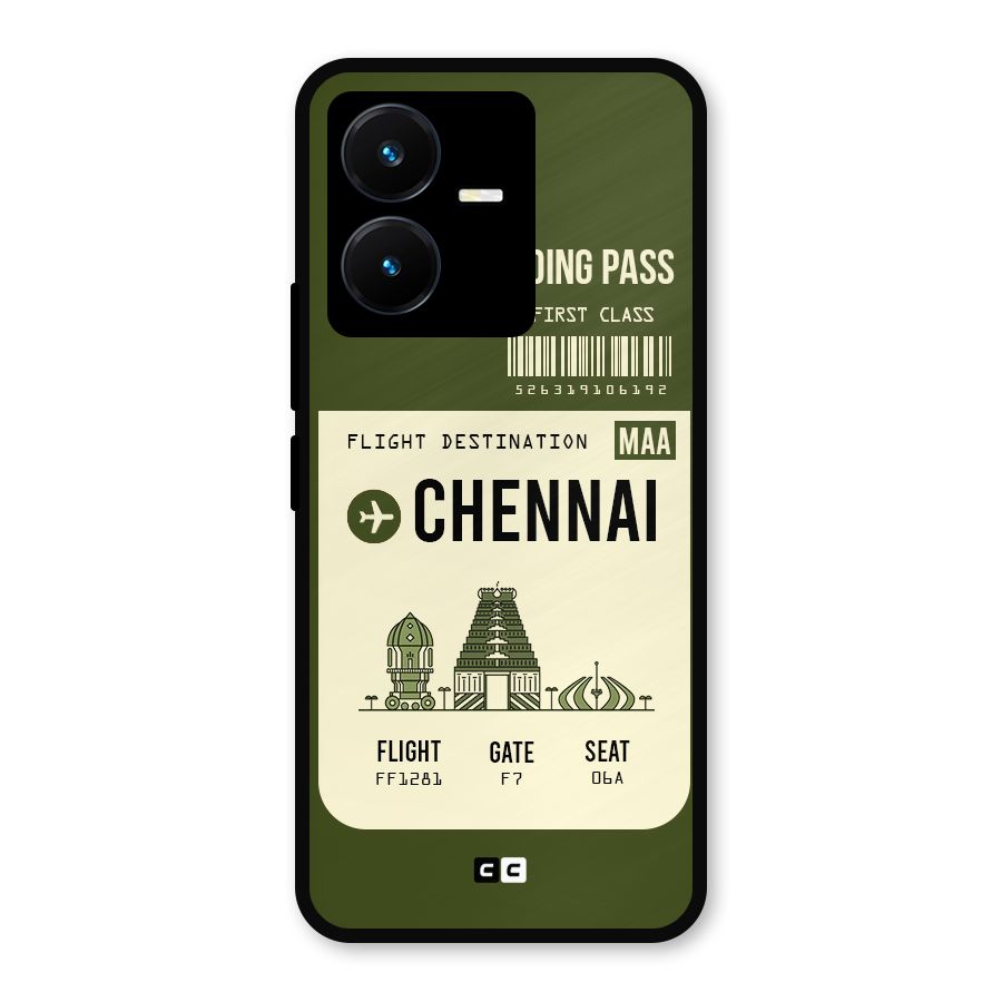 Chennai Boarding Pass Metal Back Case for Vivo Y22