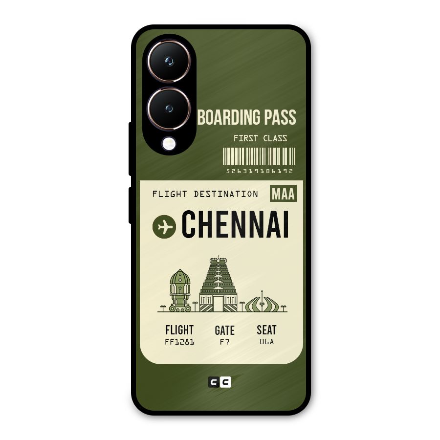Chennai Boarding Pass Metal Back Case for Vivo Y28