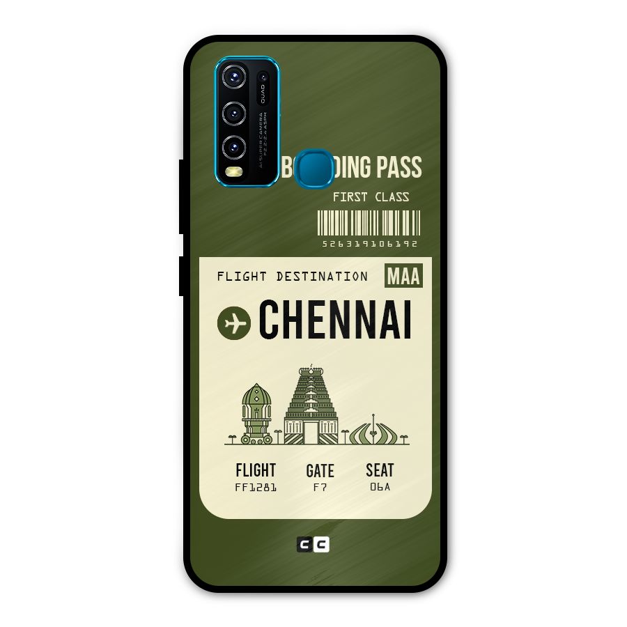 Chennai Boarding Pass Metal Back Case for Vivo Y30