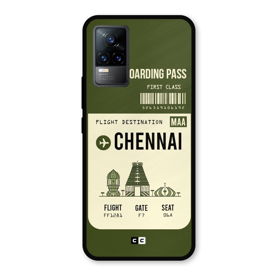 Chennai Boarding Pass Metal Back Case for Vivo Y73
