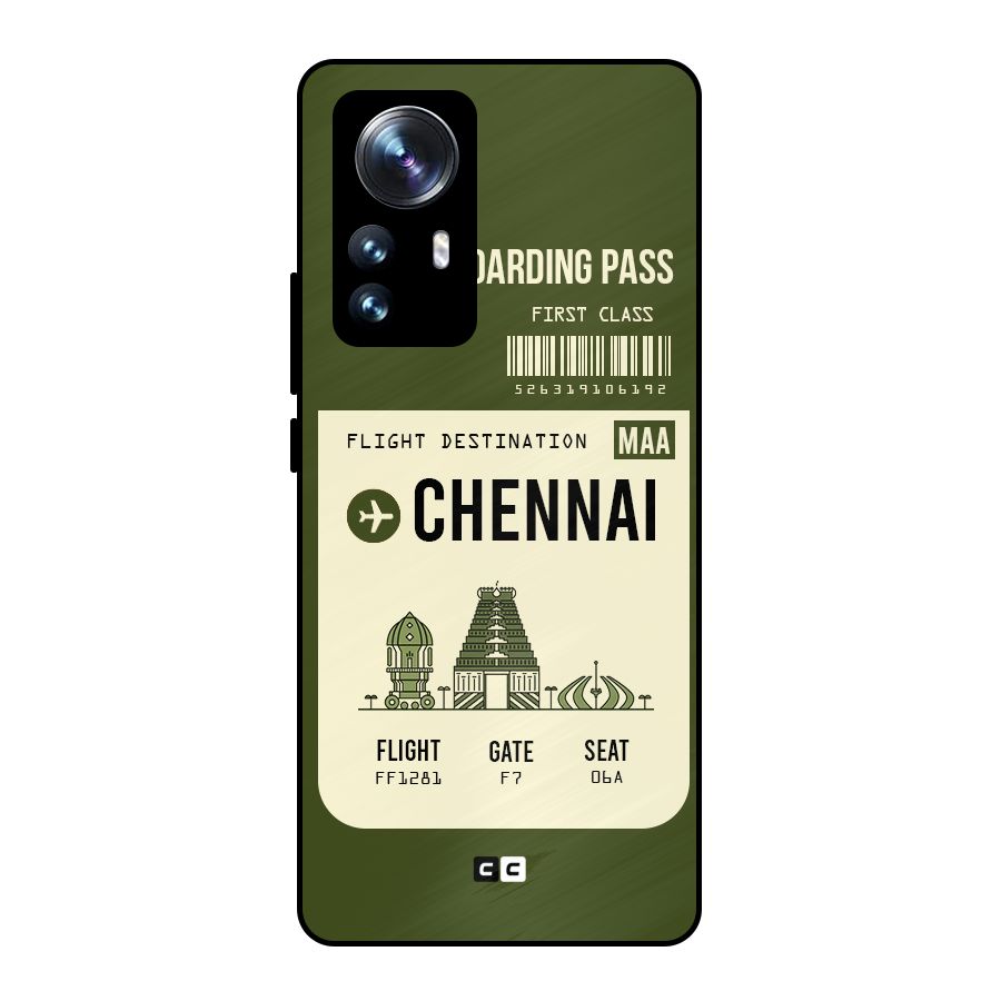 Chennai Boarding Pass Metal Back Case for Xiaomi 12 Pro