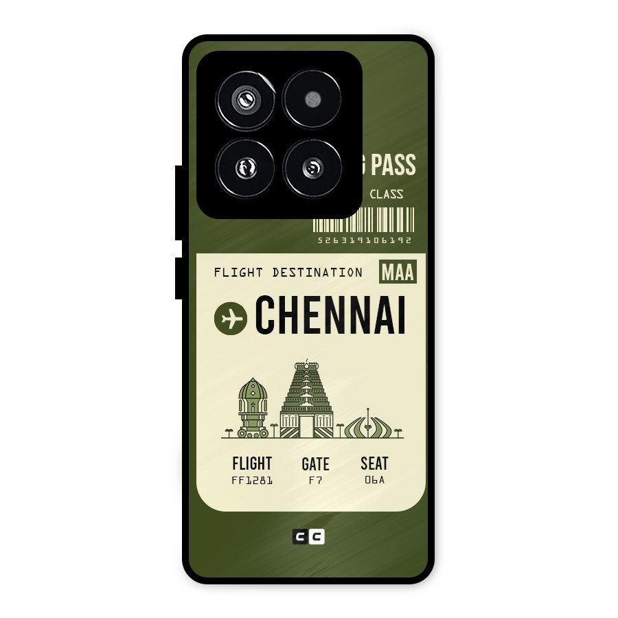 Chennai Boarding Pass Metal Back Case for Xiaomi 14 Pro