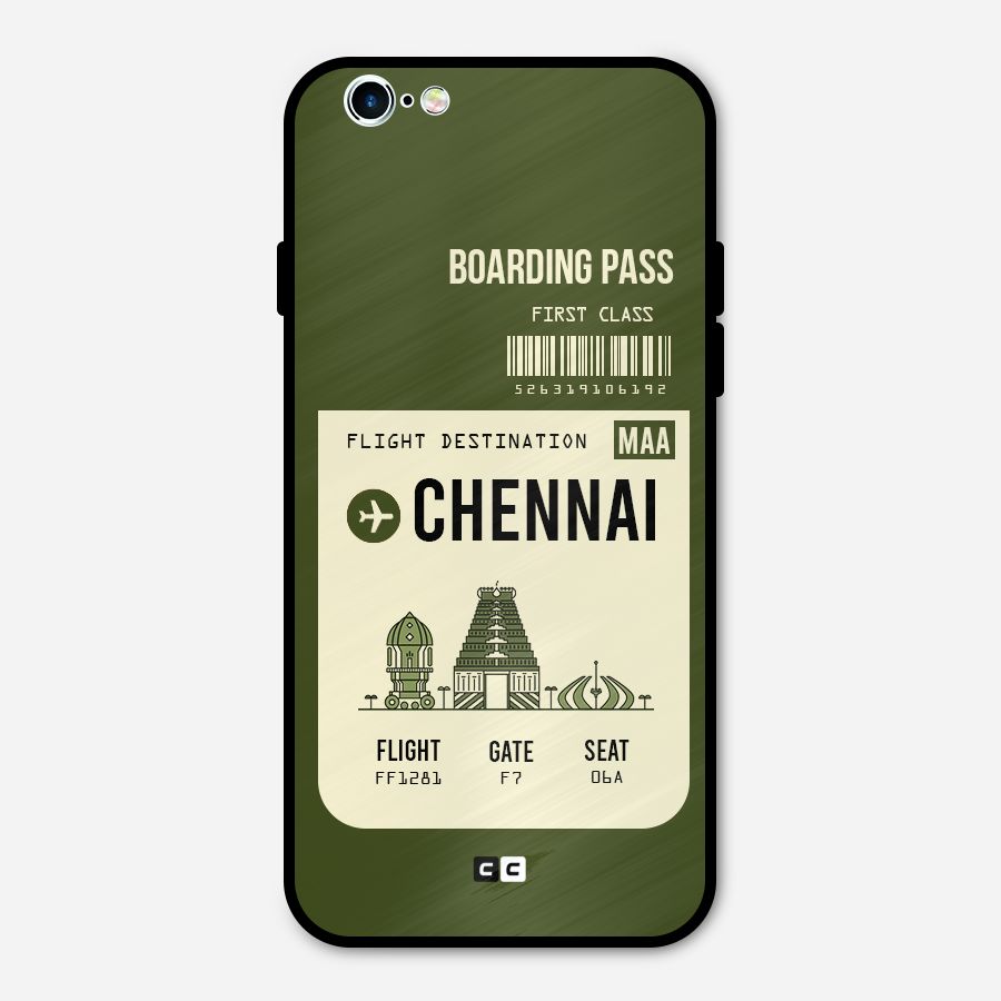 Chennai Boarding Pass Metal Back Case for iPhone 6 6s