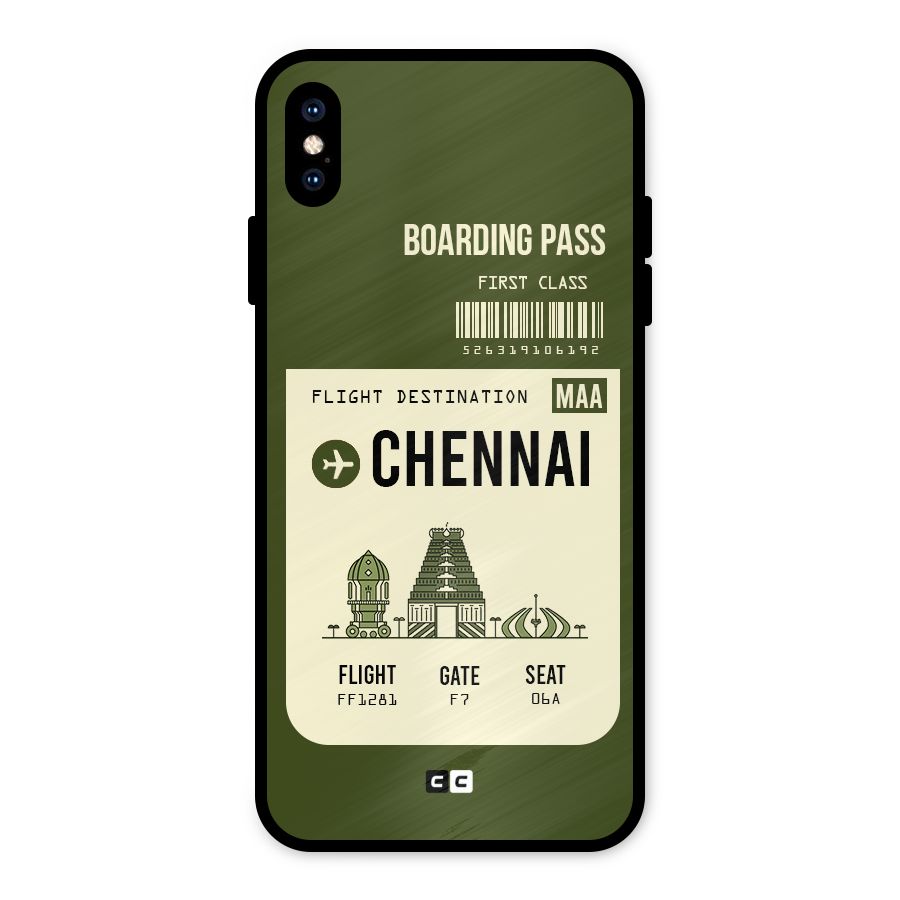 Chennai Boarding Pass Metal Back Case for iPhone XS Max