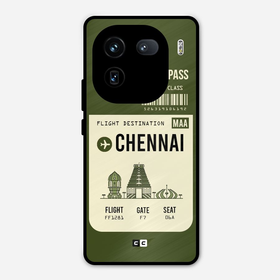 Chennai Boarding Pass Metal Back Case for iQOO 12