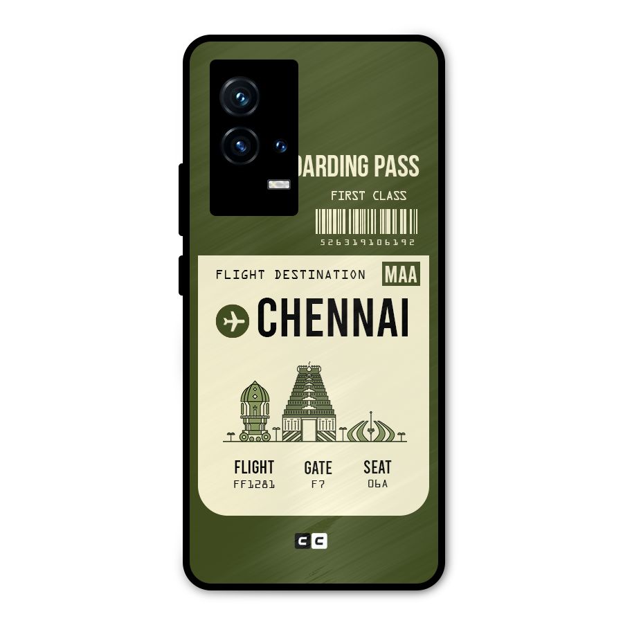 Chennai Boarding Pass Metal Back Case for iQOO 9 5G