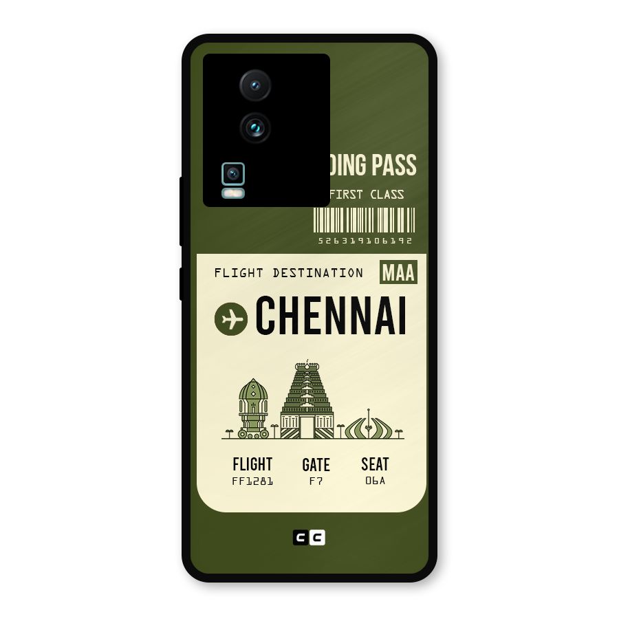Chennai Boarding Pass Metal Back Case for iQOO Neo 7