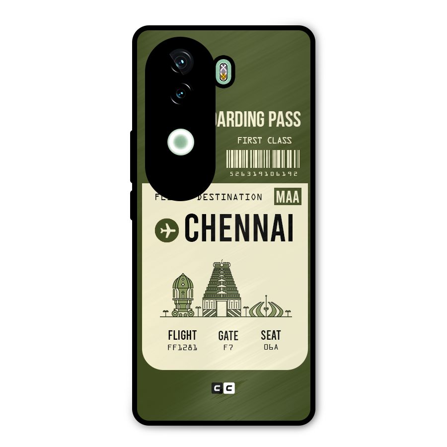 Chennai Boarding Pass Metal Back Case for iQOO Z9s