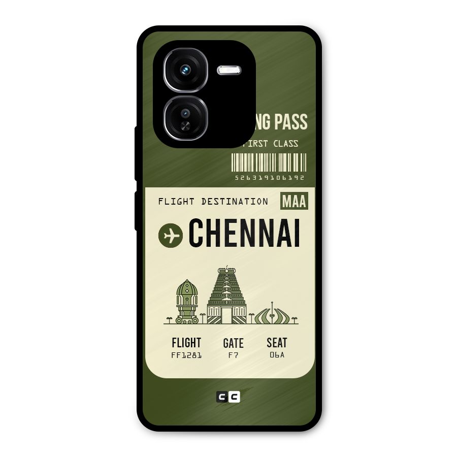 Chennai Boarding Pass Metal Back Case for iQOO Z9x