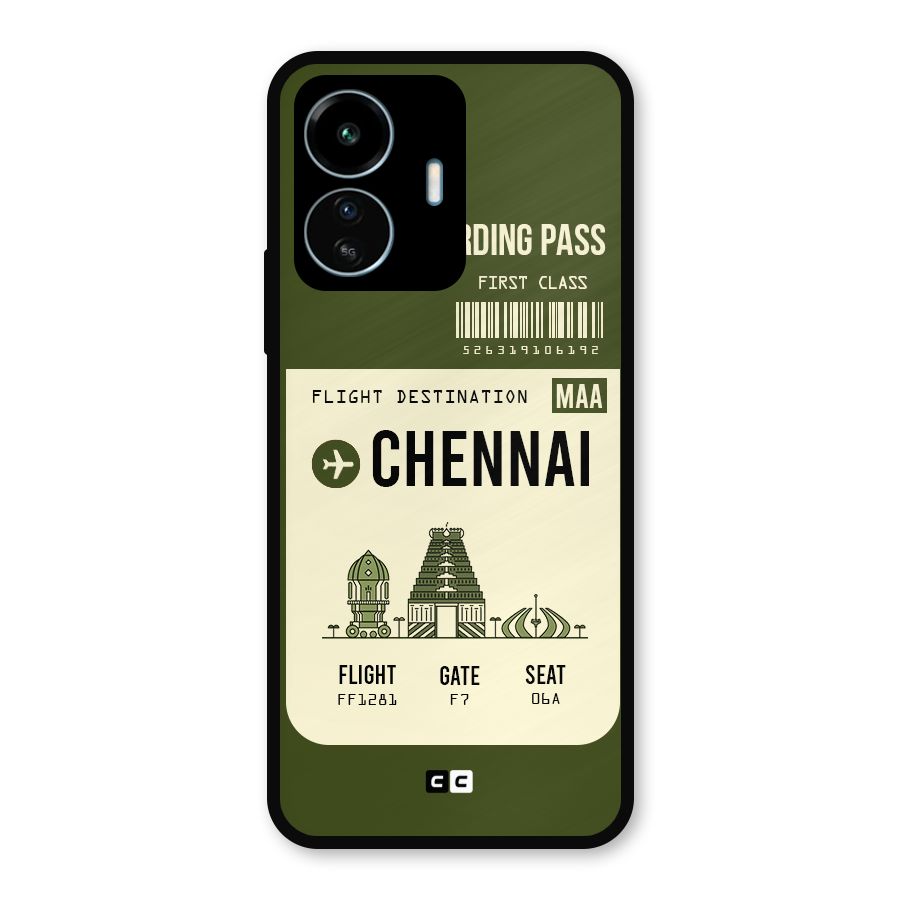 Chennai Boarding Pass Metal Back Case for vivo iQOO Z6 Lite 5G