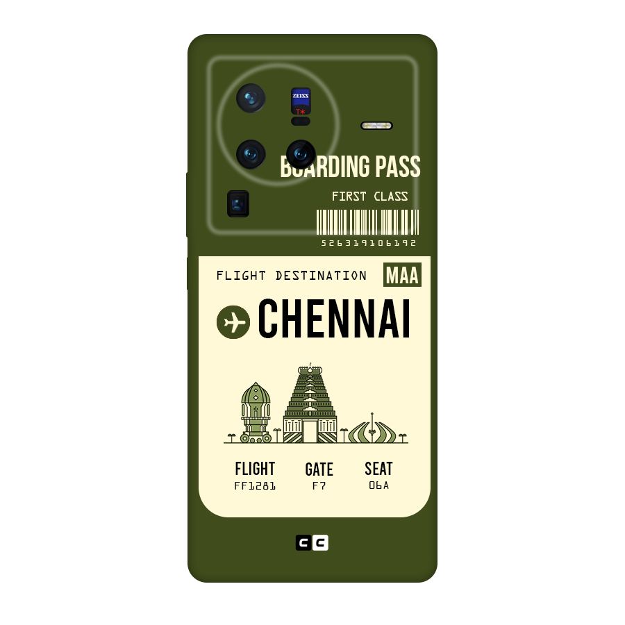 Chennai Boarding Pass Original Polycarbonate Back Case for Vivo X80