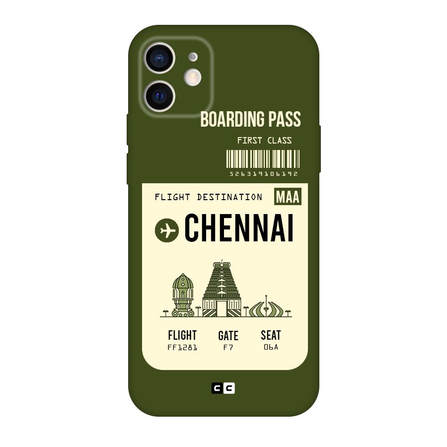 Chennai Boarding Pass Original Polycarbonate Back Case for iPhone 12