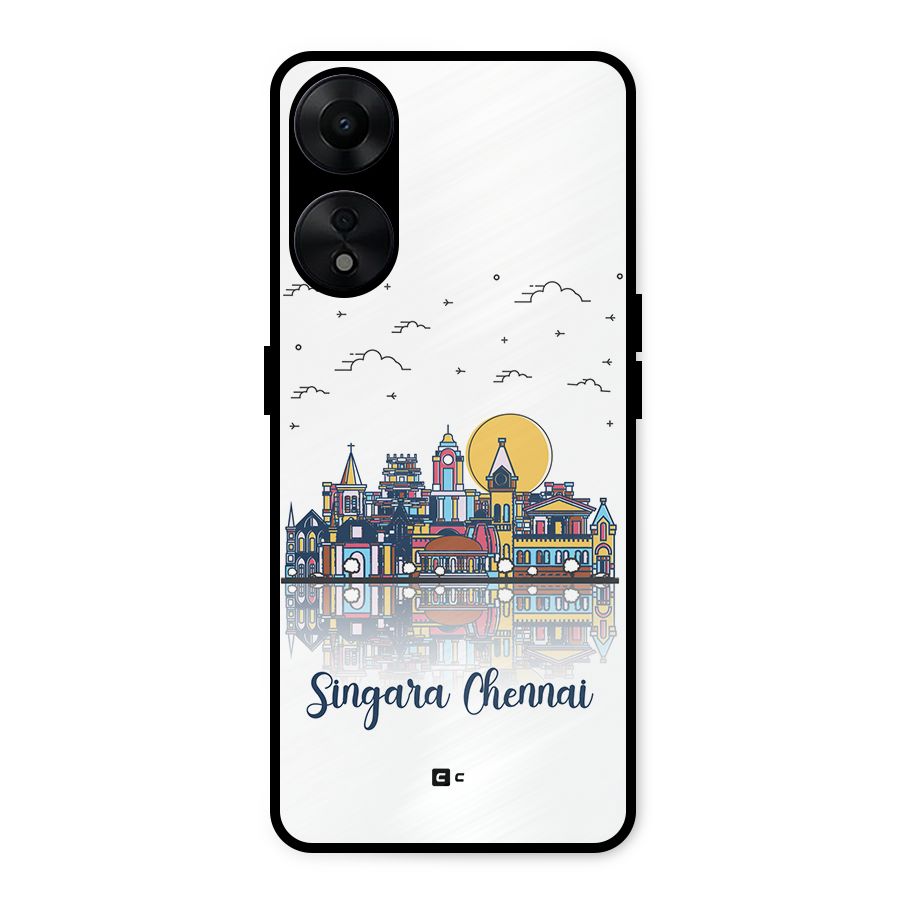 Chennai City Metal Back Case for Oppo A78 5G
