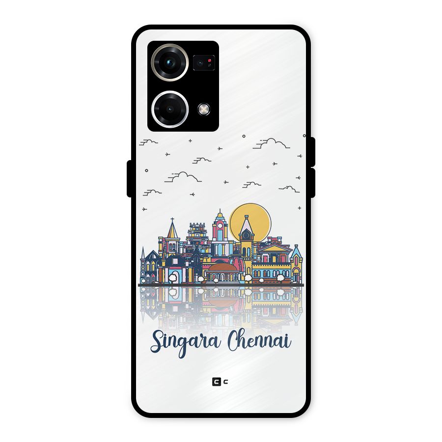 Chennai City Metal Back Case for Oppo F21 Pro 4G