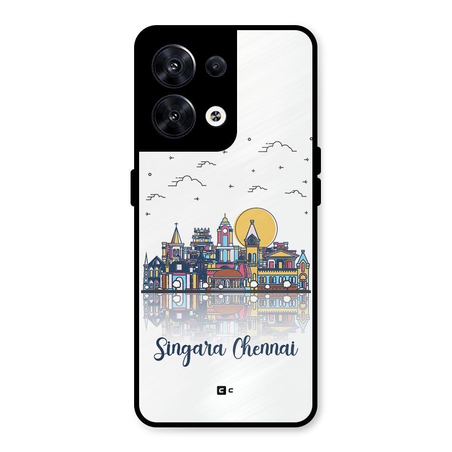Chennai City Metal Back Case for Oppo Reno8 5G