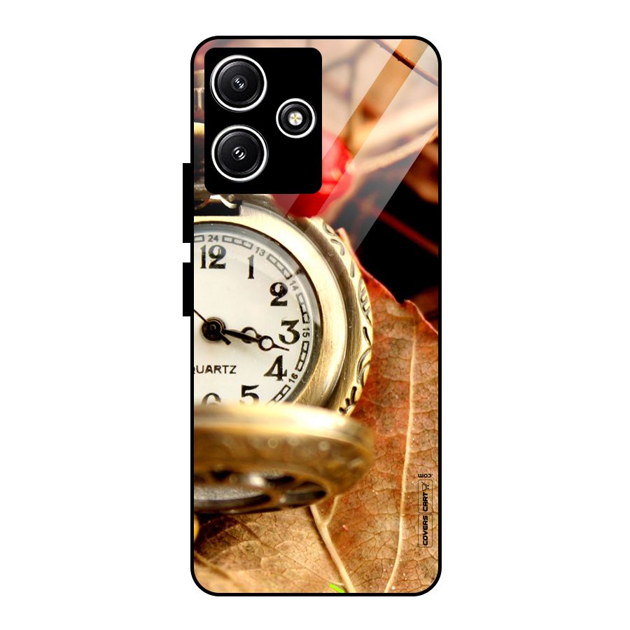 Cherry And Clock Glass Back Case for Redmi 12 5G