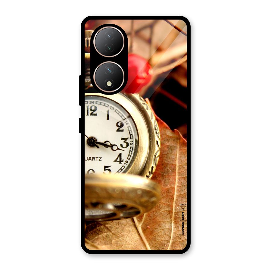 Cherry And Clock Glass Back Case for Vivo Y100A