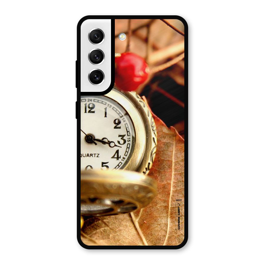 Cherry And Clock Metal Back Case for Galaxy S21 FE 5G