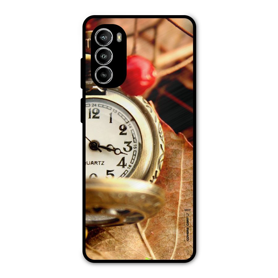 Cherry And Clock Metal Back Case for Moto G52