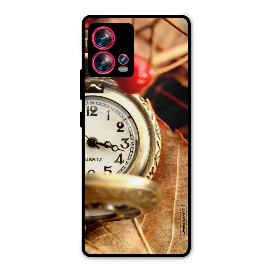 Cherry And Clock Metal Back Case for Motorola Edge 30 Fusion