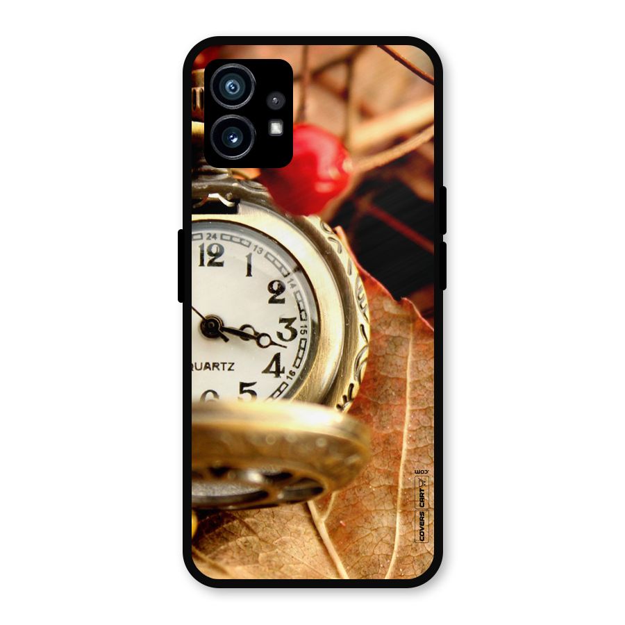 Cherry And Clock Metal Back Case for Nothing Phone 1