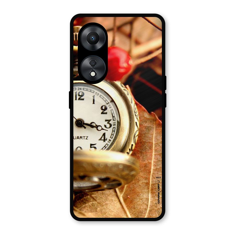 Cherry And Clock Metal Back Case for Oppo A78