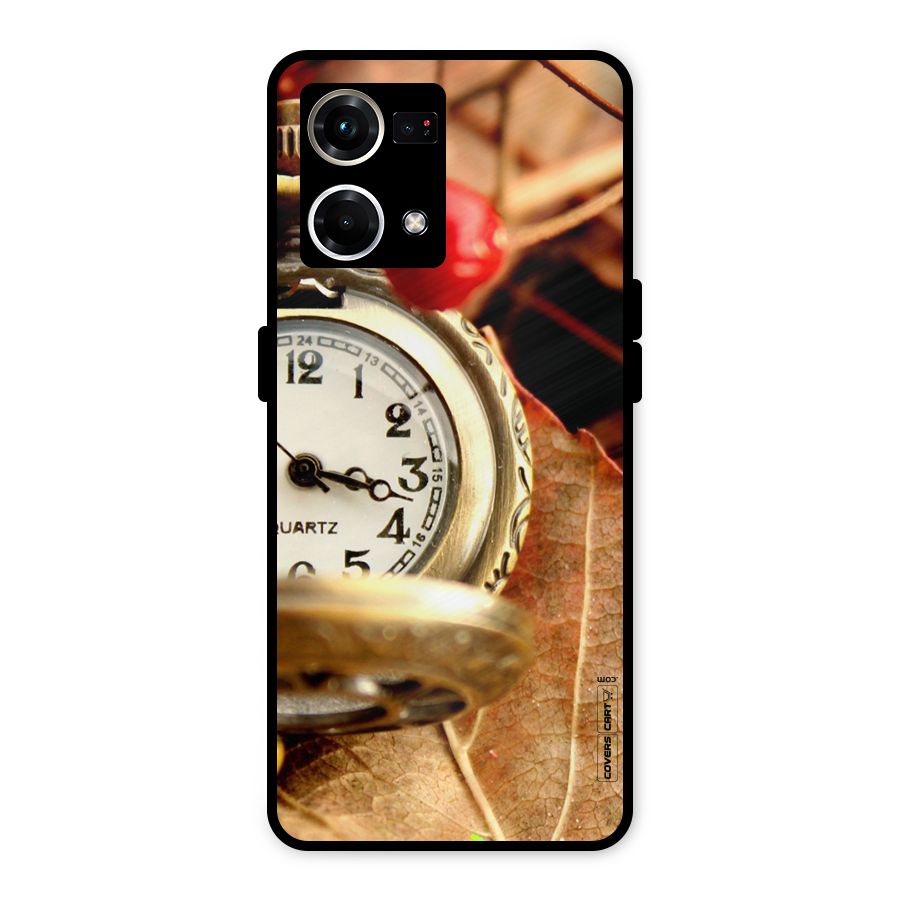 Cherry And Clock Metal Back Case for Oppo F21 Pro 4G