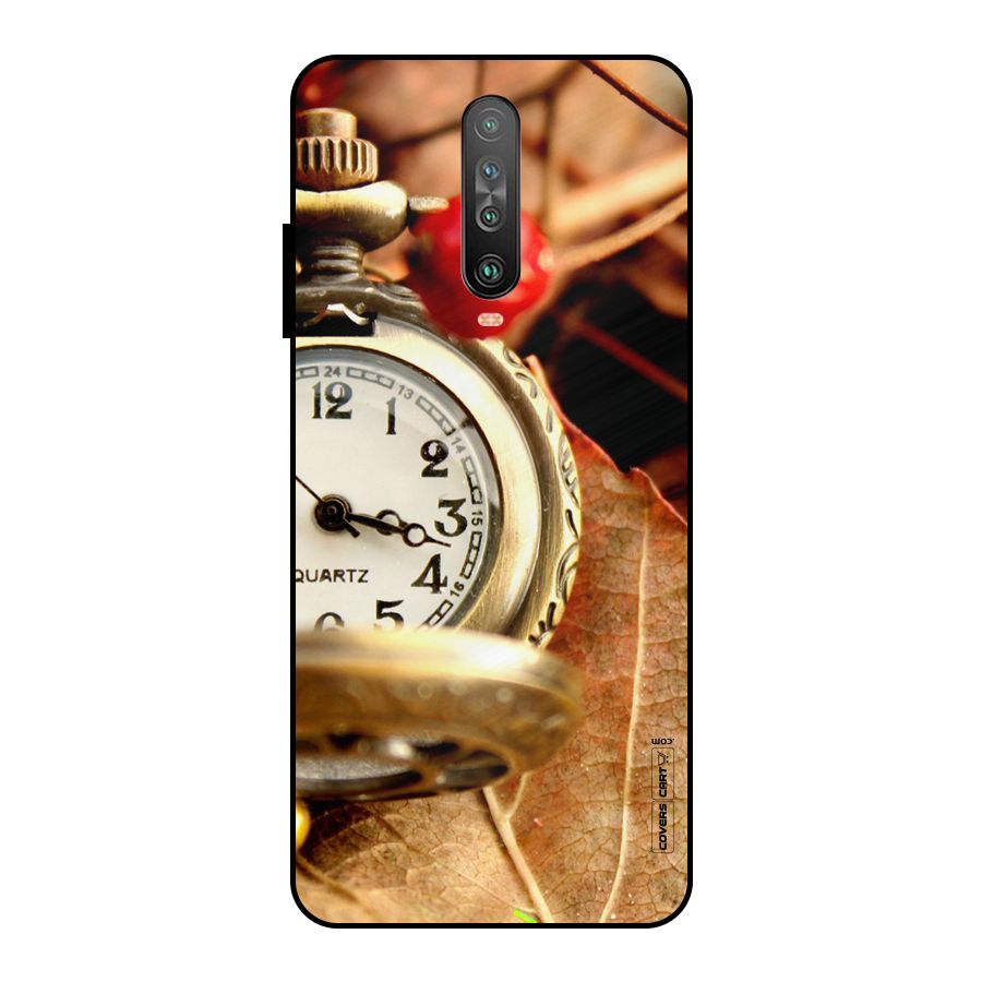 Cherry And Clock Metal Back Case for Poco X2
