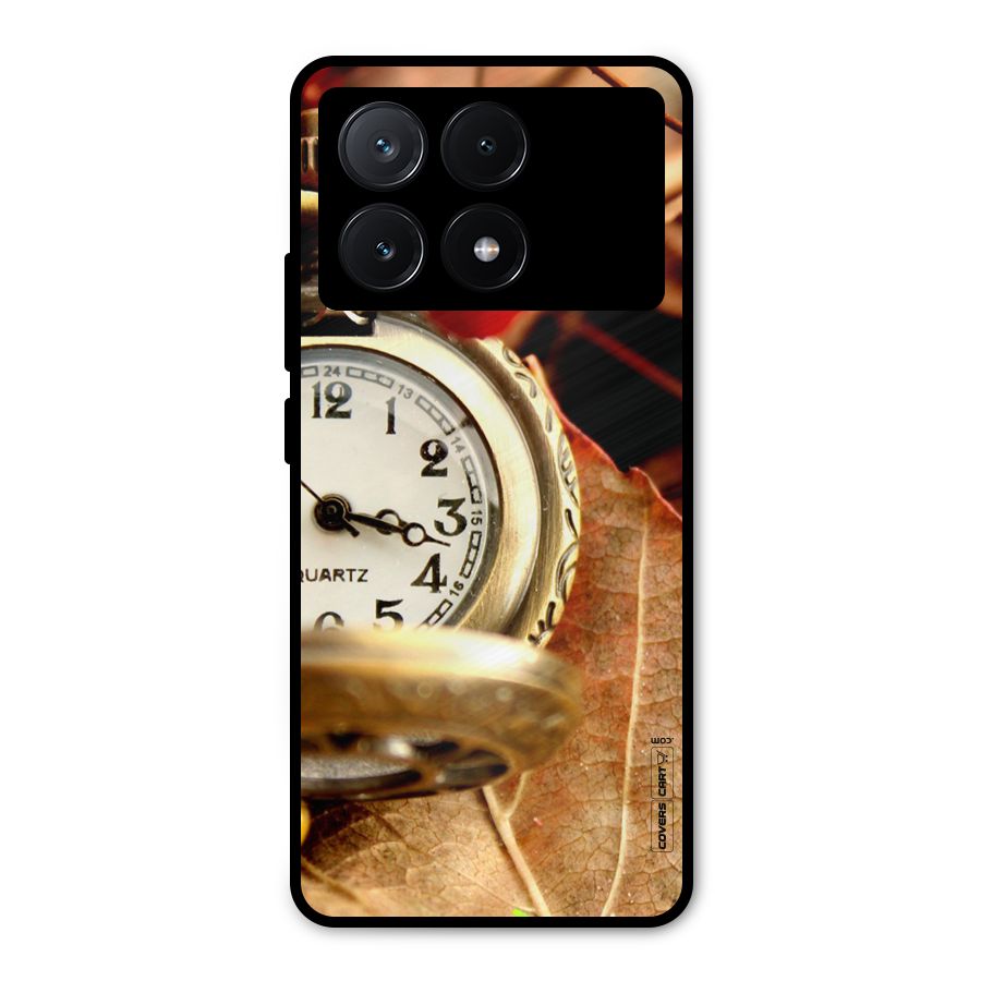 Cherry And Clock Metal Back Case for Poco X6 Pro