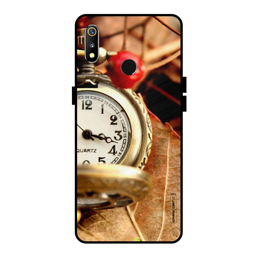 Cherry And Clock Metal Back Case for Realme 3