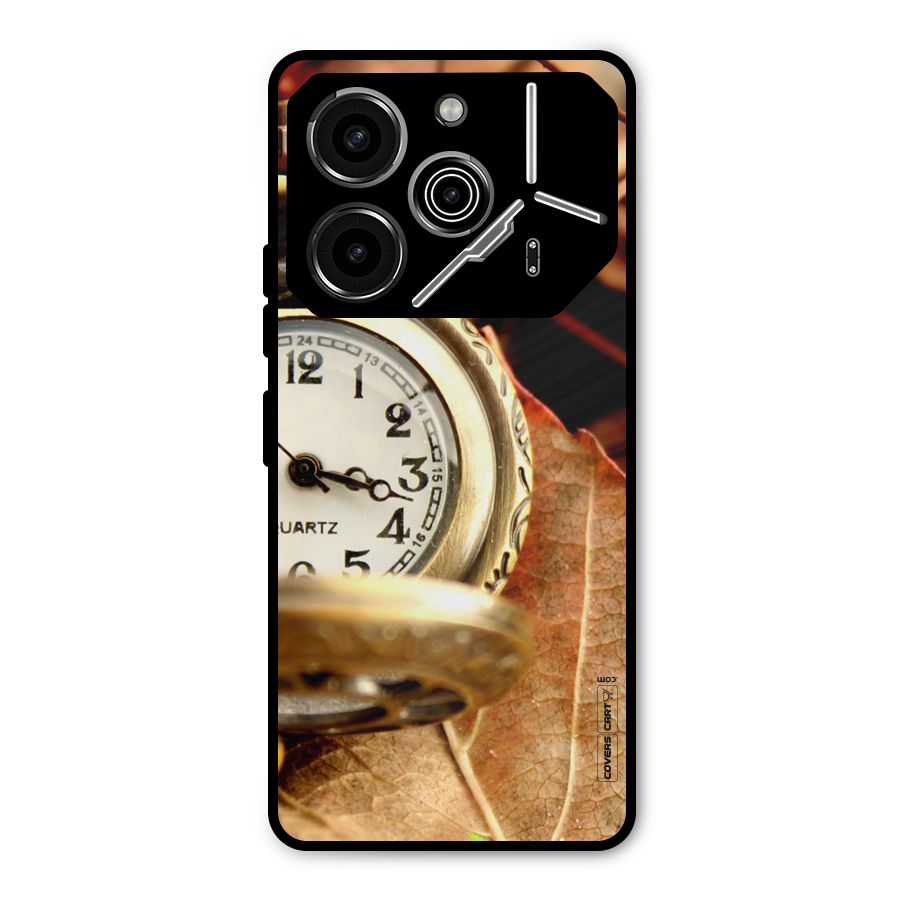 Cherry And Clock Metal Back Case for Tecno Pova 6 Pro