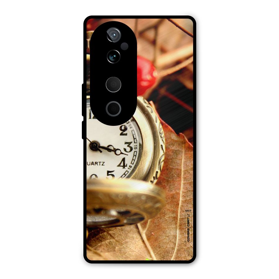 Cherry And Clock Metal Back Case for Vivo T3 Ultra