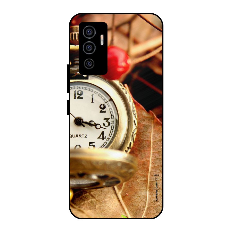 Cherry And Clock Metal Back Case for Vivo V23e