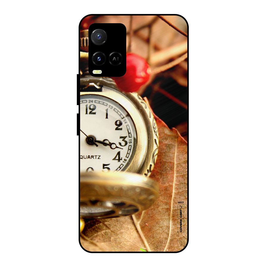 Cherry And Clock Metal Back Case for Vivo Y21A