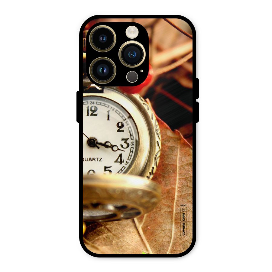 Cherry And Clock Metal Back Case for iPhone 14 Pro