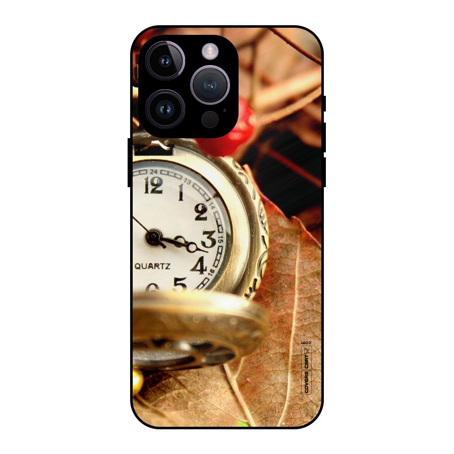 Cherry And Clock Metal Back Case for iPhone 14 Pro Max