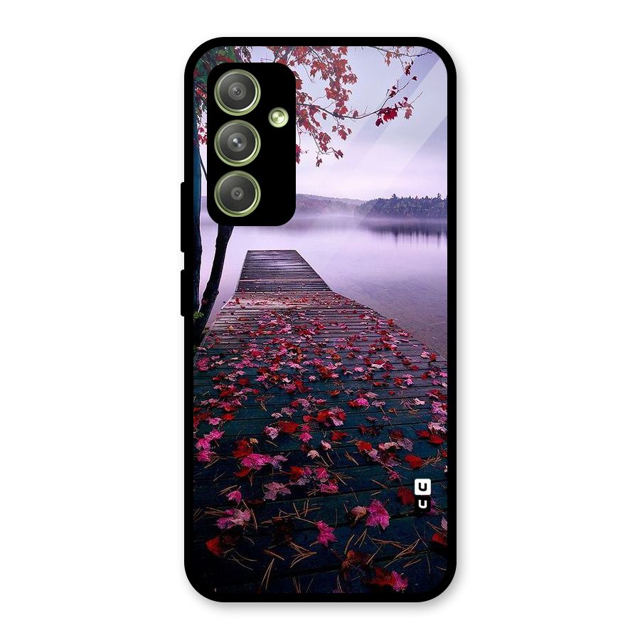 Cherry Blossom Dock Glass Back Case for Galaxy A54