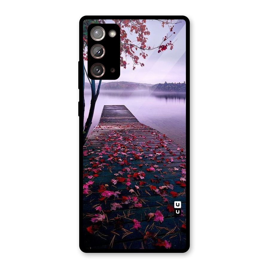 Cherry Blossom Dock Glass Back Case for Galaxy Note 20