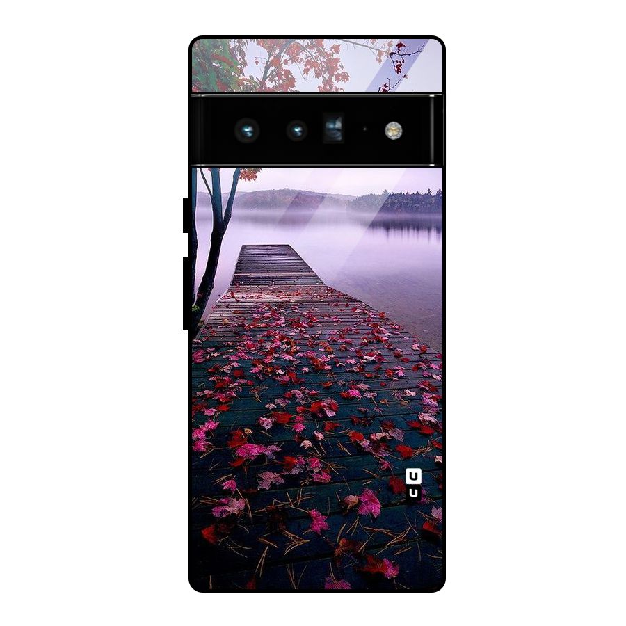 Cherry Blossom Dock Glass Back Case for Google Pixel 6 Pro