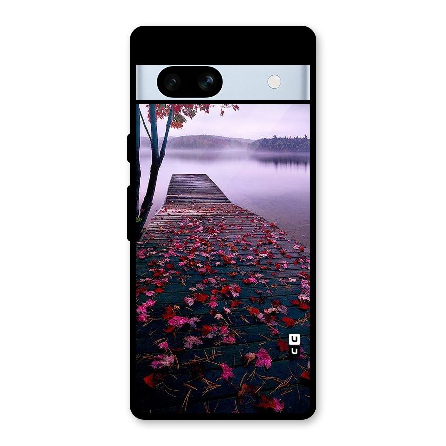 Cherry Blossom Dock Glass Back Case for Google Pixel 7a