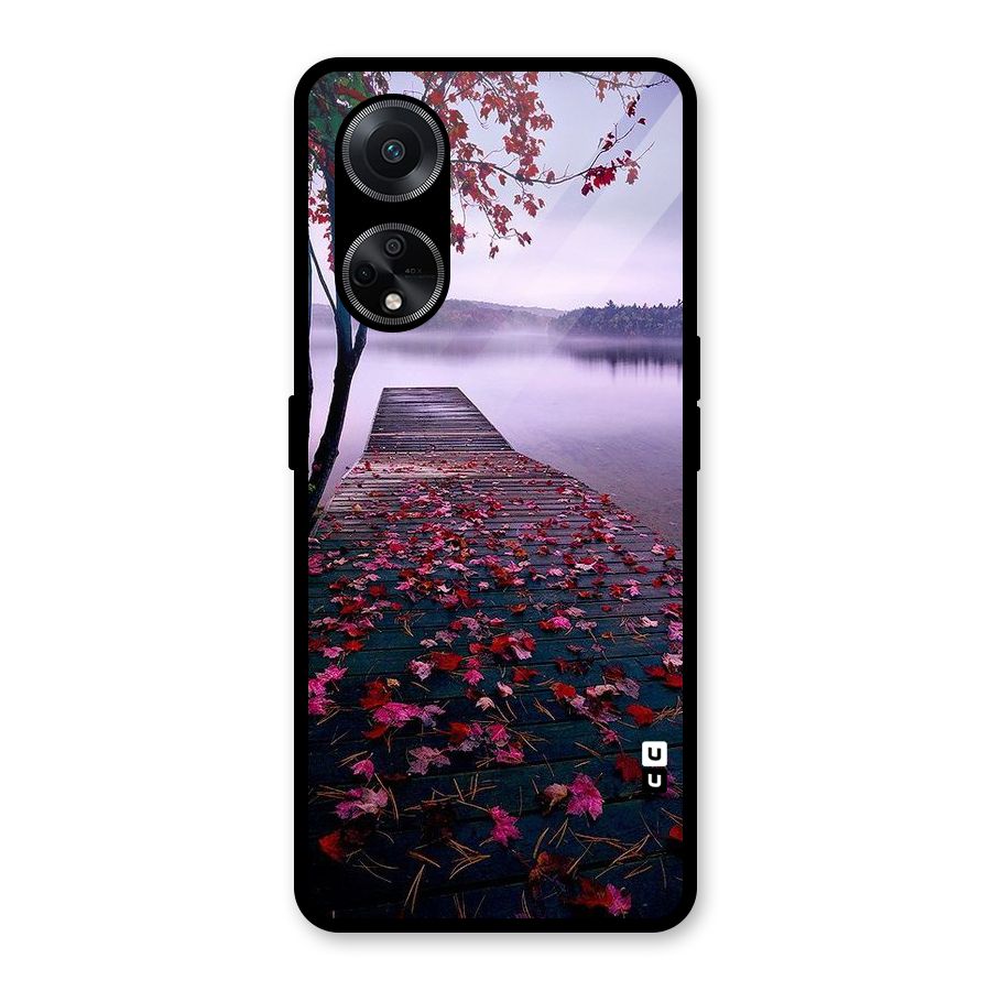 Cherry Blossom Dock Glass Back Case for Oppo F23