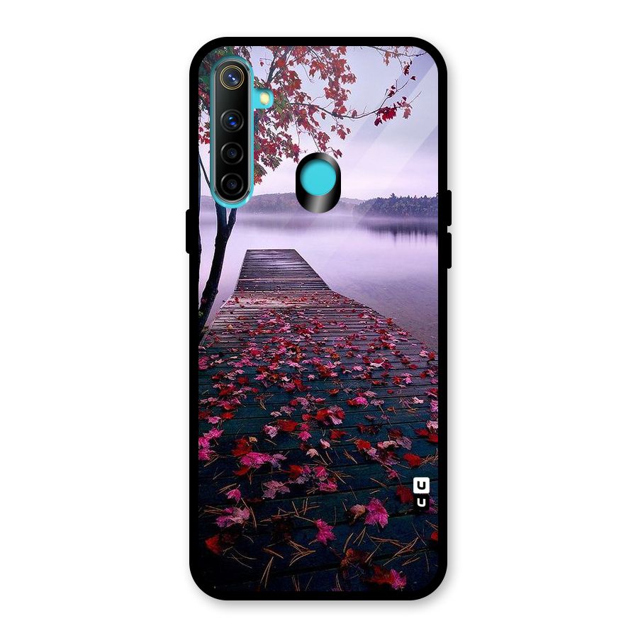 Cherry Blossom Dock Glass Back Case for Realme 5