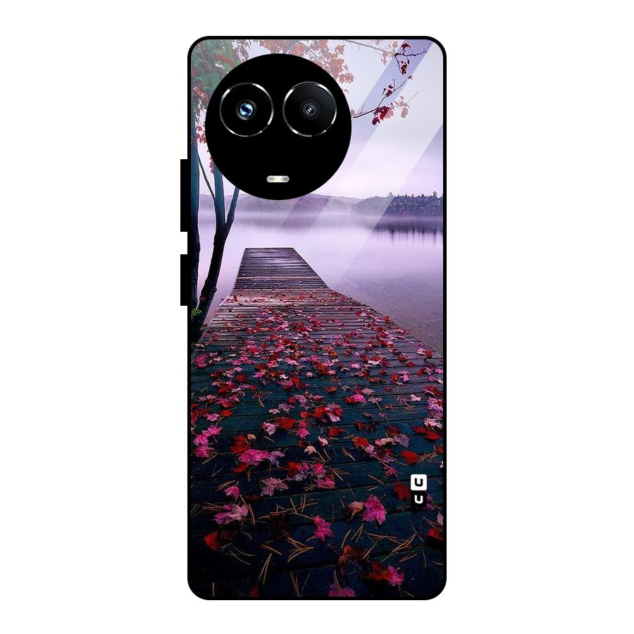Cherry Blossom Dock Glass Back Case for Realme Narzo 60X