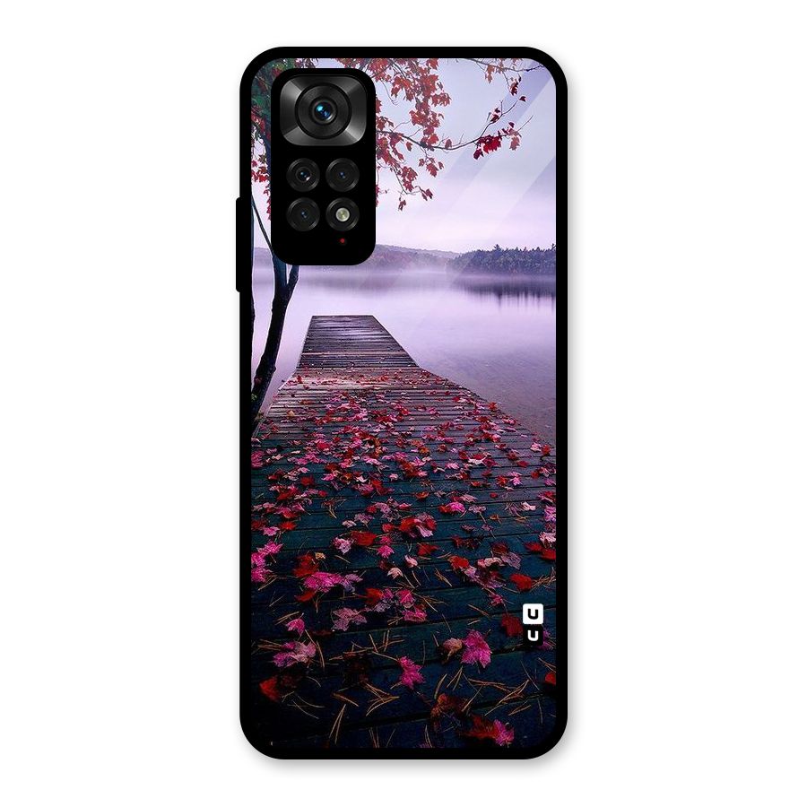 Cherry Blossom Dock Glass Back Case for Redmi Note 11S