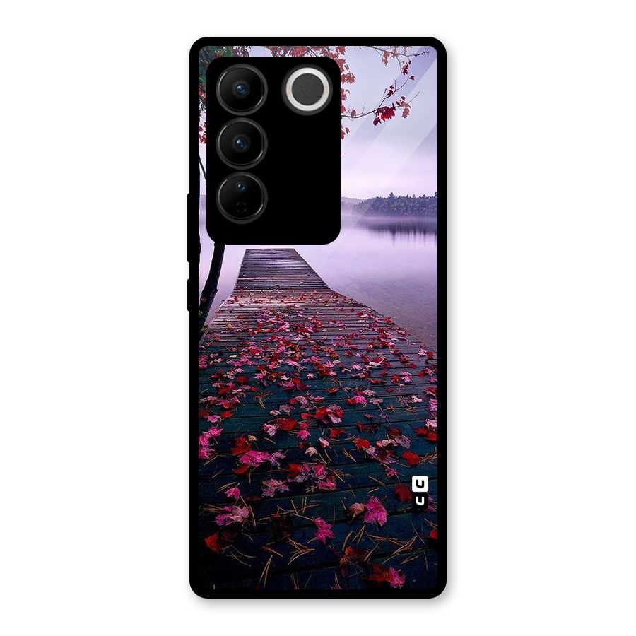 Cherry Blossom Dock Glass Back Case for Vivo V27