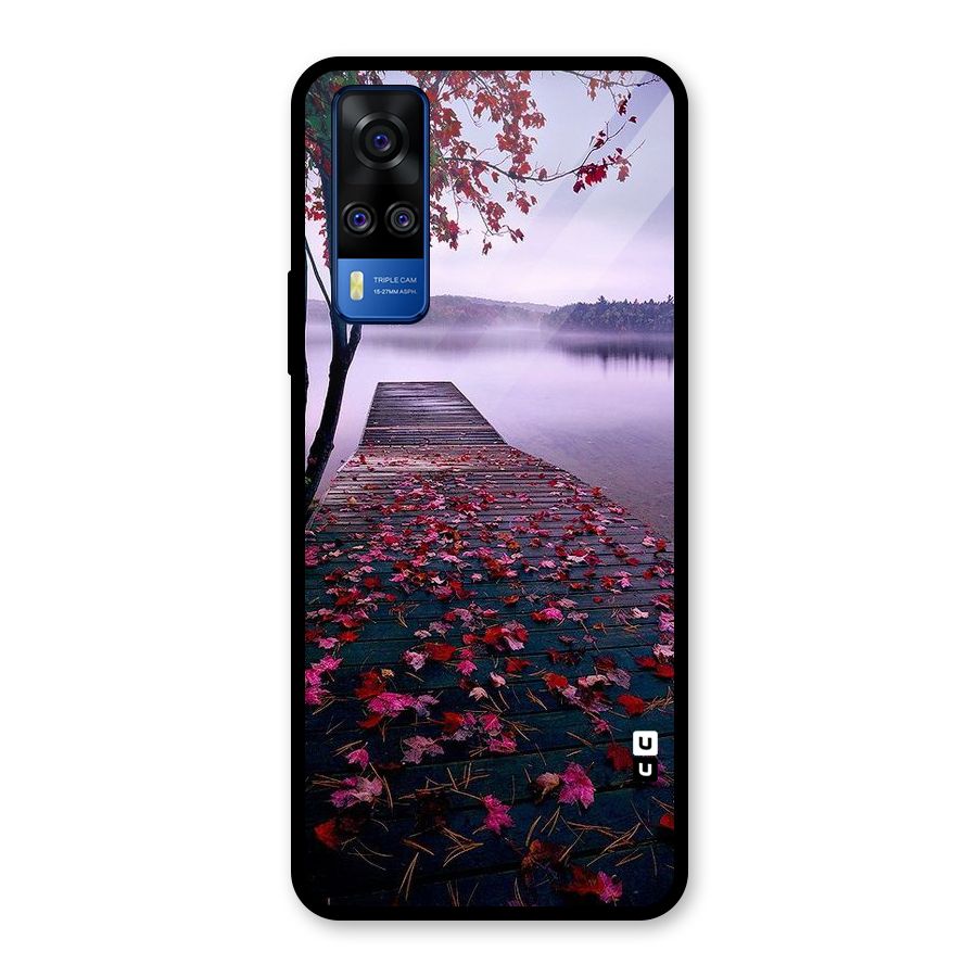 Cherry Blossom Dock Glass Back Case for Vivo Y31