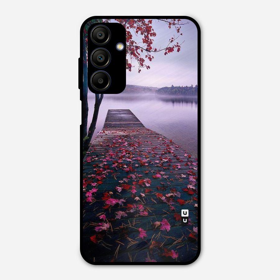 Cherry Blossom Dock Metal Back Case for Galaxy A15 5G