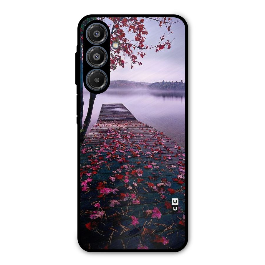 Cherry Blossom Dock Metal Back Case for Galaxy A16 5G