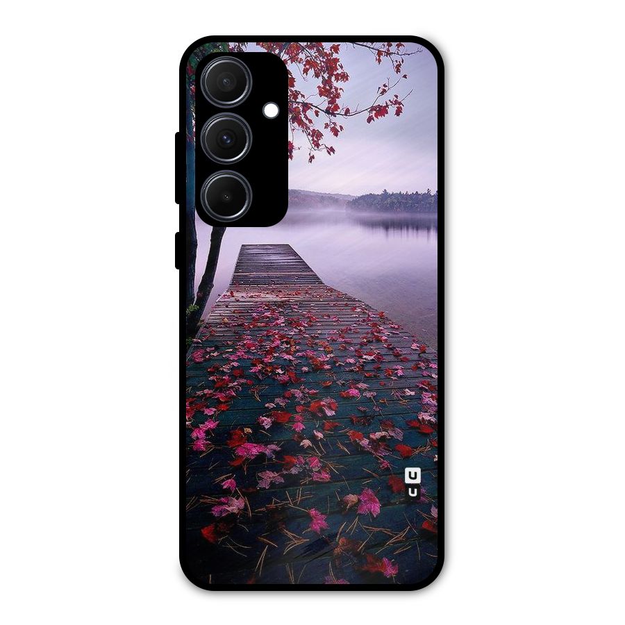 Cherry Blossom Dock Metal Back Case for Galaxy A35