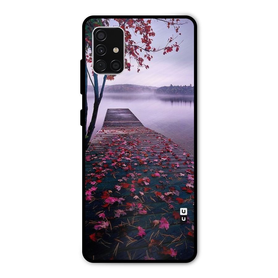 Cherry Blossom Dock Metal Back Case for Galaxy A51